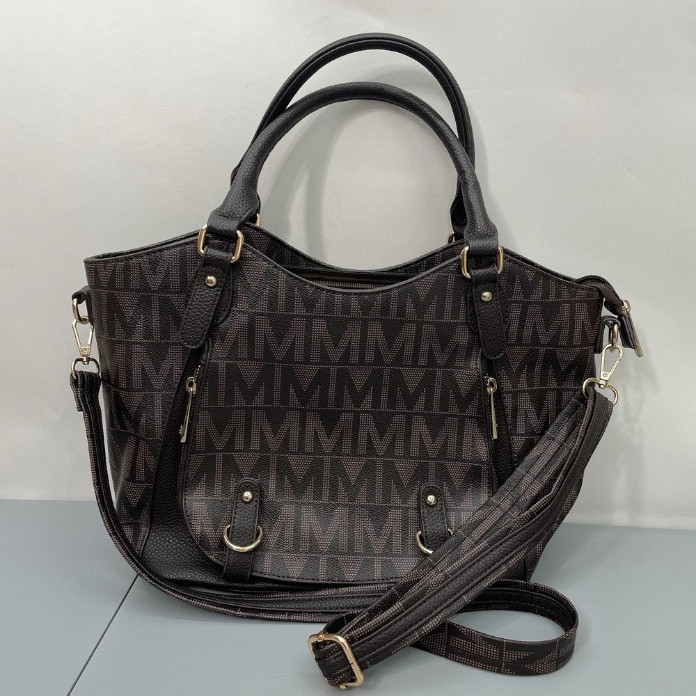 MKF Collection by Mia K Signature Fula Tote Bag Satchel Crossbody Brown